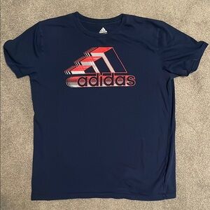 Adidas Dark Blue Tee with Red Logo